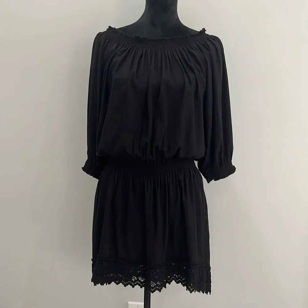 Melissa Odabash Mini Dress Size M Ivy Bandeau Strapless Crochet Sexy - Black - Picture 6 of 12